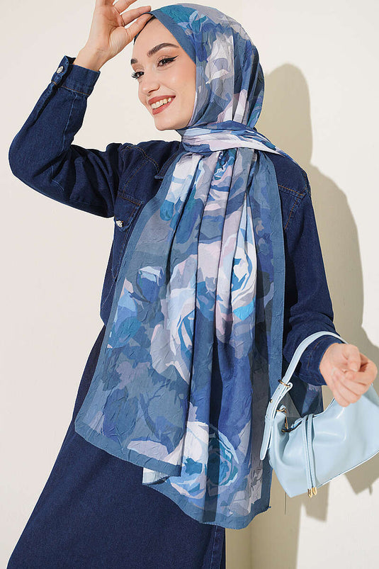 Écharpe En Bambou À Motif Rose Indigo