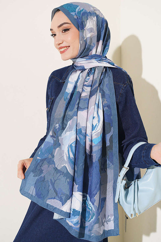 Écharpe En Bambou À Motif Rose Indigo