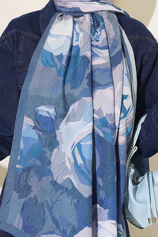 Écharpe En Bambou À Motif Rose Indigo