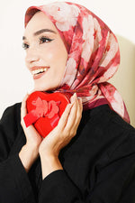 Foulard Doux À Motifs Rose Bordeaux