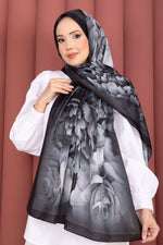 Collection De Foulards Premium À Motifs Roses En Noir