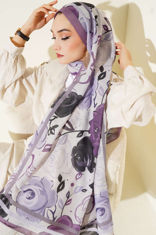 Rose Motif Shawl Magenta