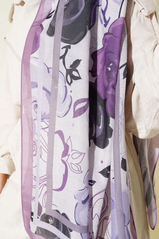 Rose Motif Shawl Magenta