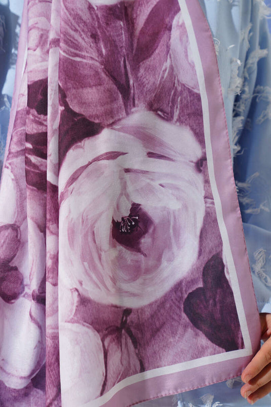 Rose Striped Gradient Scarf Powder Pink