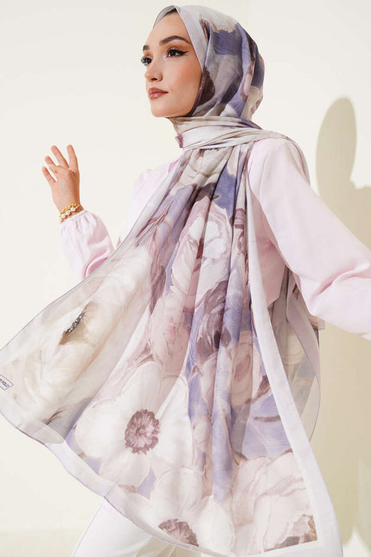 Rose Stripe Gradient Scarf Soft Beige