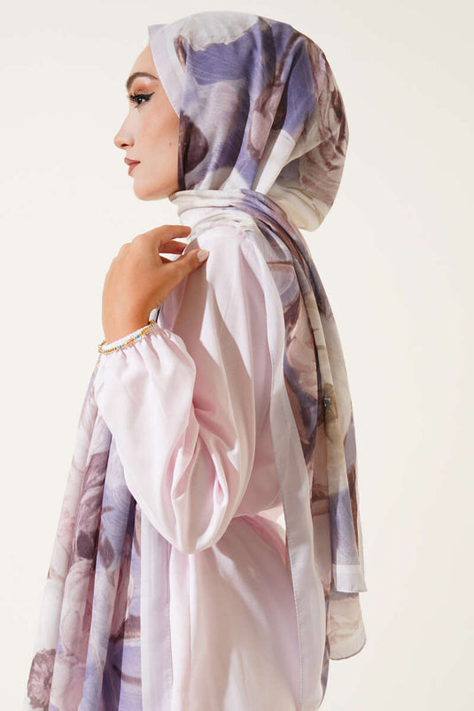 Rose Stripe Gradient Scarf Soft Beige