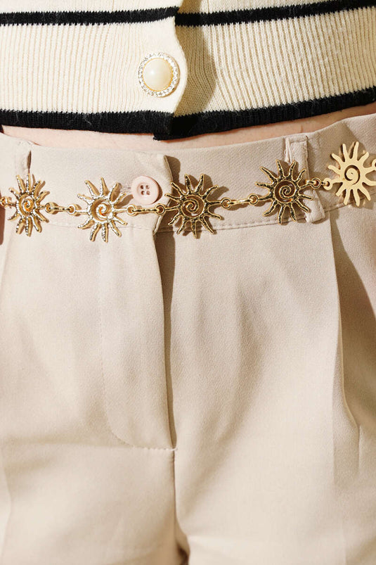Sun Figurine Chain Belt Gold
