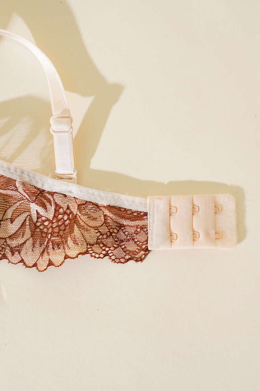 Soutien-gorge à lacets sans rembourrage, peau brune