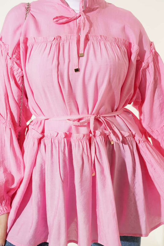 Tunica con coulisse in vita Hakim Yaka rosa
