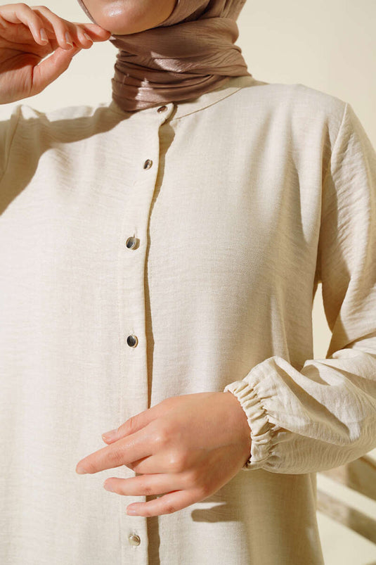 Double Breasted Button-Down Suit, Beige