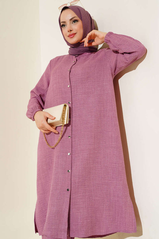 Double Breasted Button-Down Suit in Rose Color