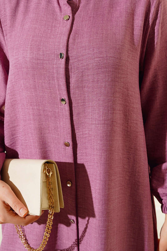 Double Breasted Button-Down Suit in Rose Color