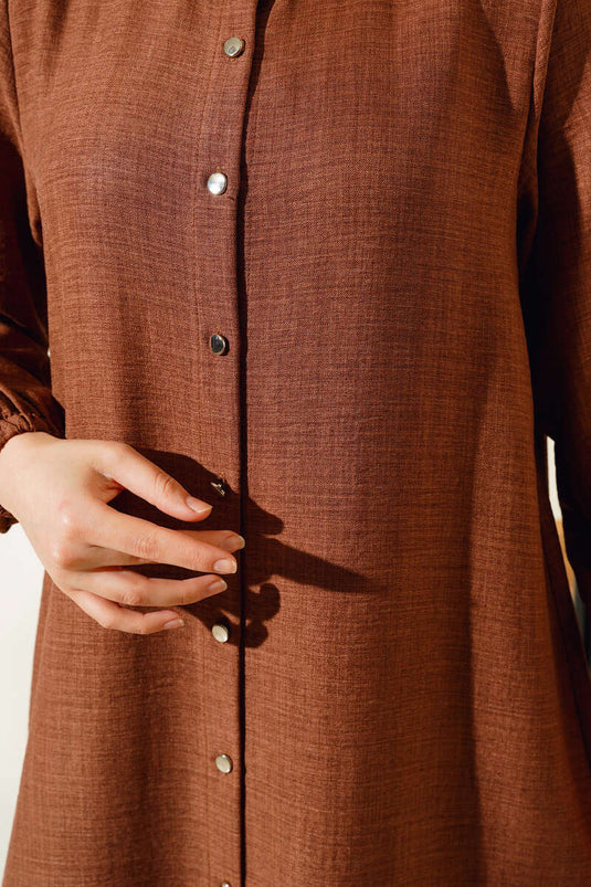 Double Breasted Button-Down Suit Brown