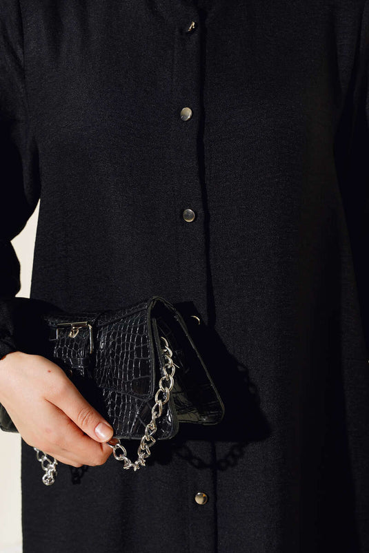 Double Breasted Button-Down Suit Black