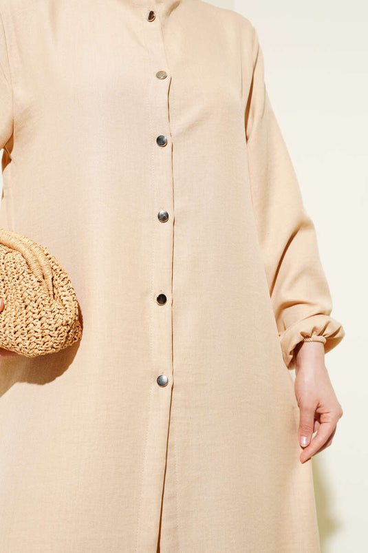 Dubbelrijs geknoopt pak Camel