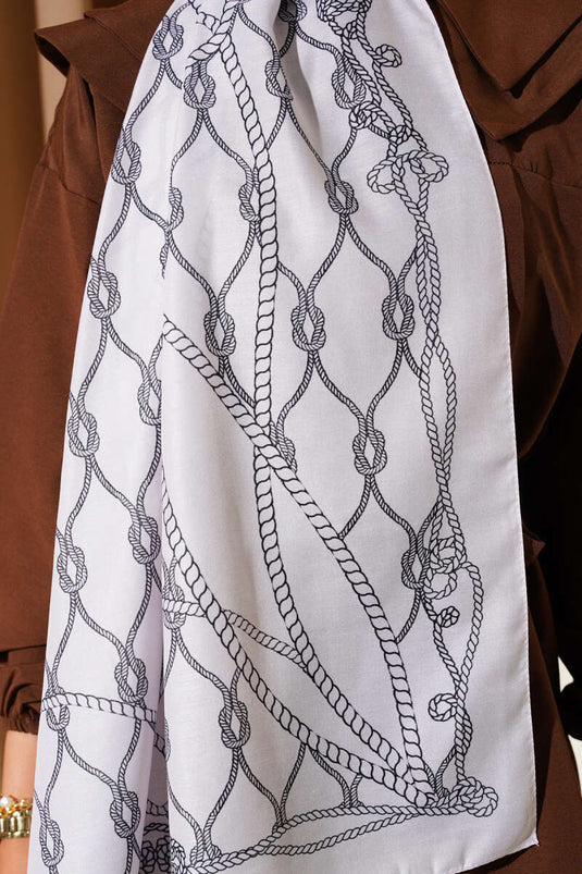 Soft Shawl with Pattern Beige