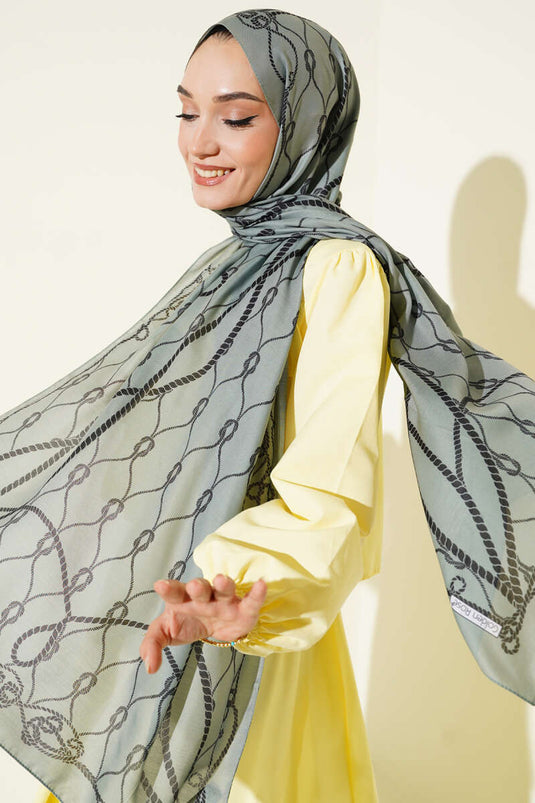 Rope Patterned Soft Shawl, Light Green