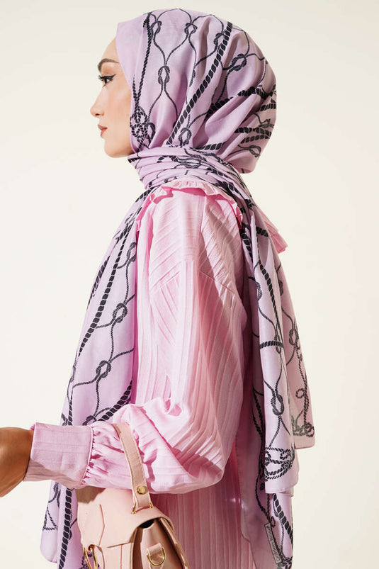 Rope Patterned Soft Shawl Powder