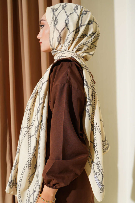 Rope Patterned Soft Shawl Yellow