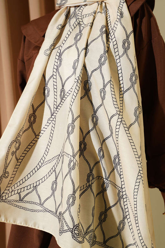 Châle doux jaune à motif corde