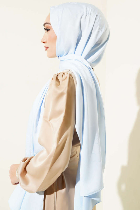 Ringmuster-Jacquard-Schal Babyblau -119