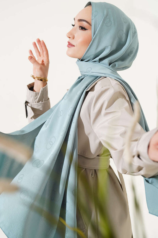 حلقة نمط الجاكار شال أخضر