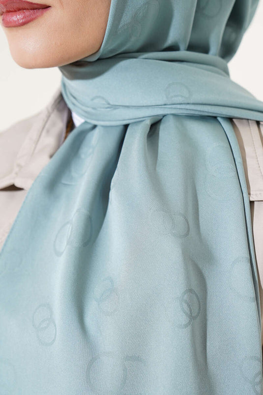 Round Pattern Jacquard Shawl Pistachio Green