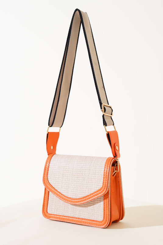 Sac Anse Carré Osier Orange