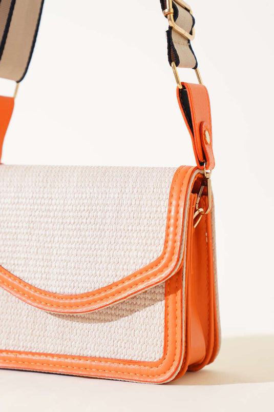 Sac Anse Carré Osier Orange