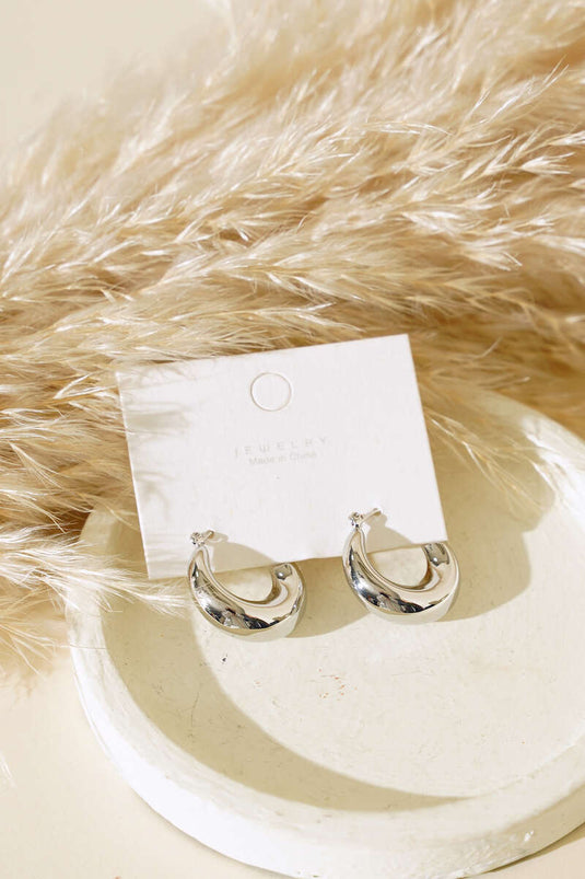 أقراط هلالية فضية