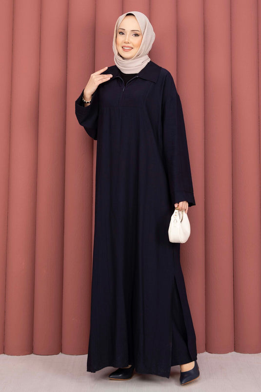 Ensemble tunique Hira à demi-fermeture éclair bleu marine