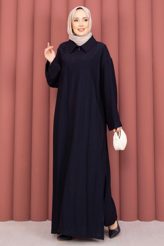 Ensemble tunique Hira à demi-fermeture éclair bleu marine