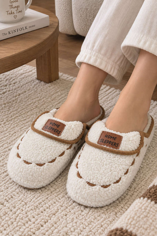 Home Sleppers Yazılı Ev Terliği Beyaz