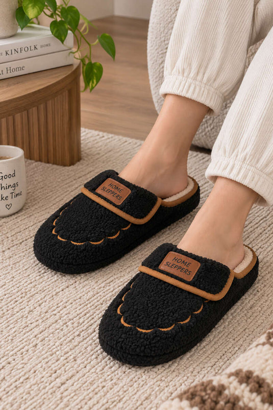 Home Sleppers Yazılı Ev Terliği Siyah