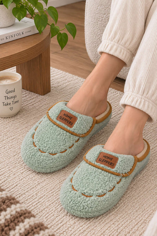 Home Sleppers Yazılı Ev Terliği Yeşil