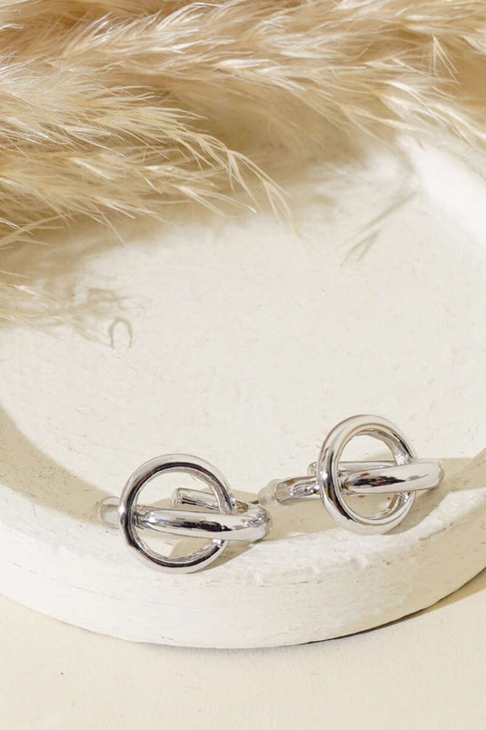 Boucles D'Oreilles Créoles Imbriquées Argent