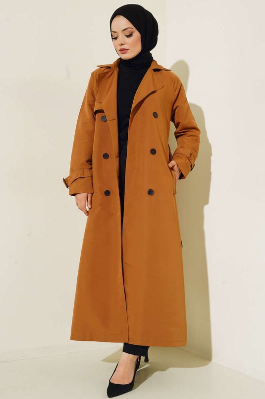 Trench-Coat Ceinturé Doublé Tan