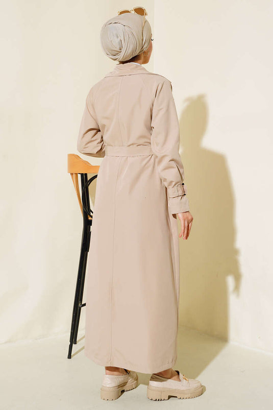 Gefütterter Gürtel-Trenchcoat Mit Verzierungen