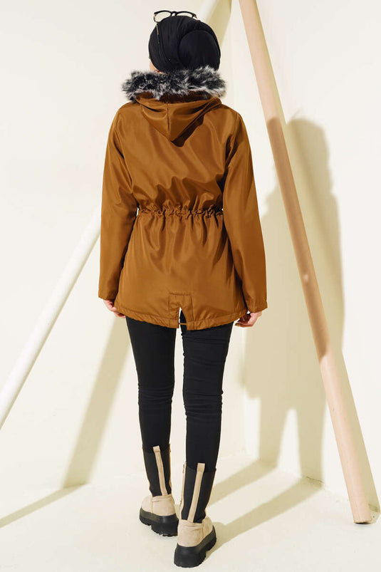 İçi Kürklü Kısa Mont Taba