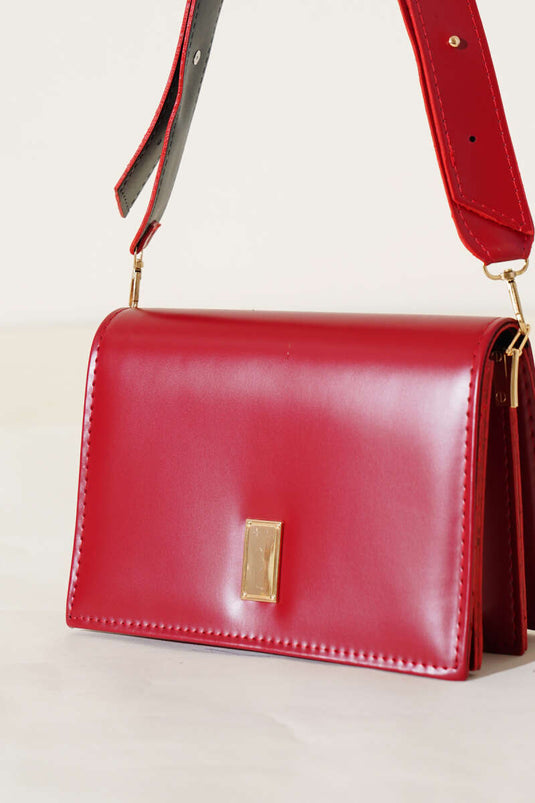 Two Compartment Magnetic Bag Red