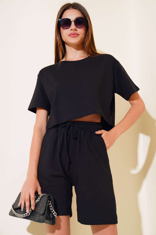 Ensemble short et string noir