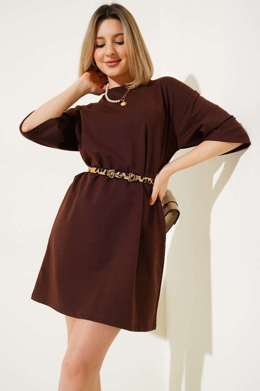 Zweifädiges Basic-Langarmshirt, Braun