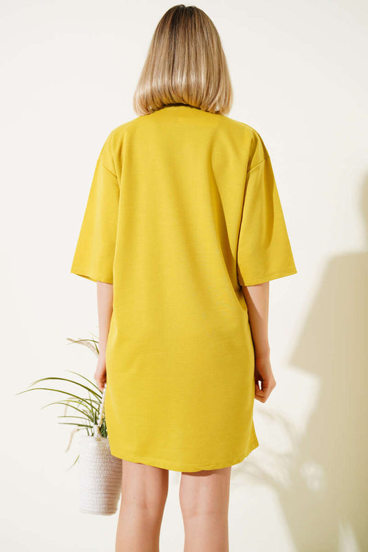 Two Thread Basic Lang T-shirt Olie Groen