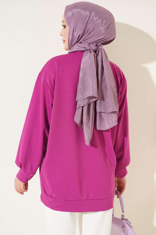 Two-Ply Solid Tunic In Violet