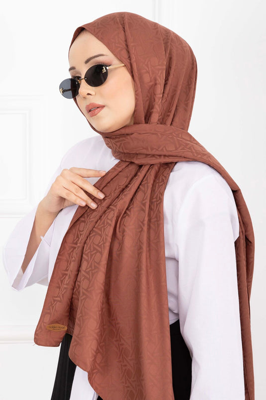 İkonik Desen Jakar Şal Serisi Taba