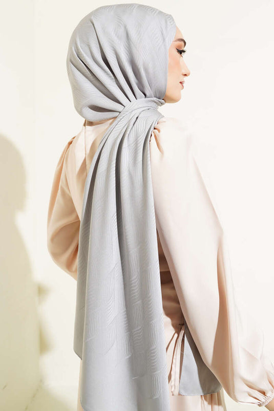 Illusiepatroon Jacquard Sjaal Grijs -63