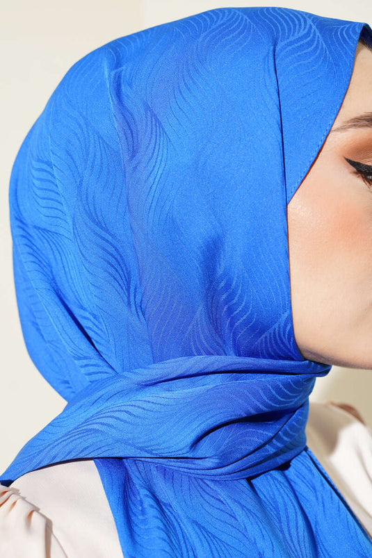 İllüzyon Desen Jakar Şal Saks -46