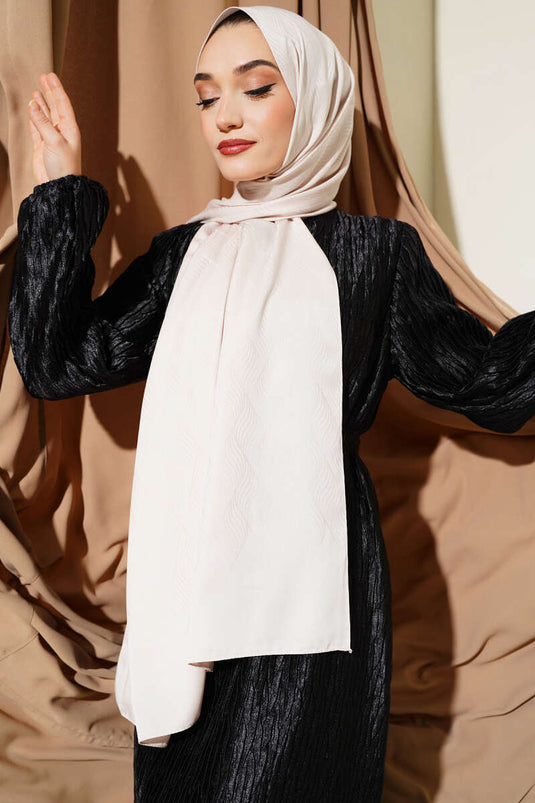 İllüzyon Desen Jakar Şal Vanilya -61