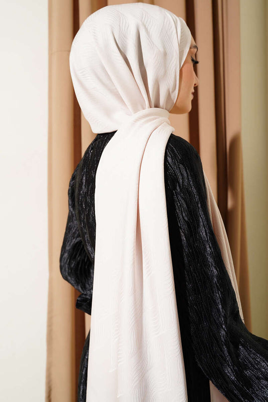 İllüzyon Desen Jakar Şal Vanilya -61