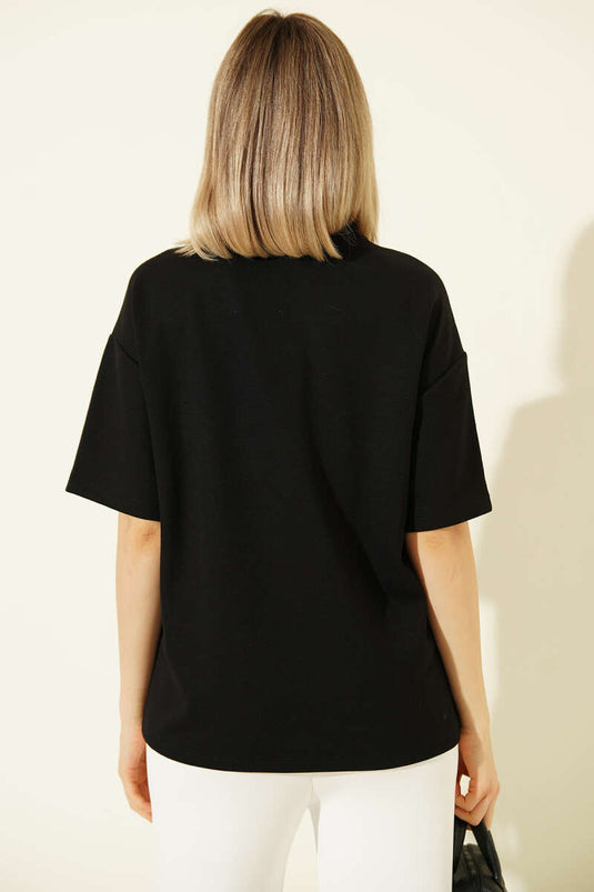 I'm Good in Work Embroidered T-shirt Black